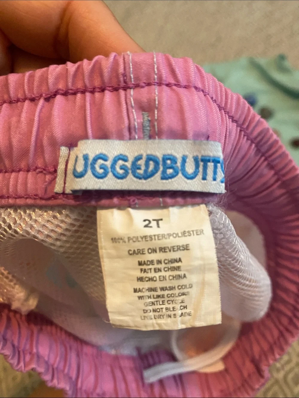 RuggedButts Kids Rainbow Stripe Swim Trunks in Pastel Multicolor 2T/3T